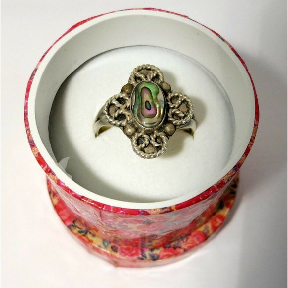 Vintage TAXCO TM-154 Sterling 925 Mexico Silver Ring with Paua Shell - Picture 3 of 8